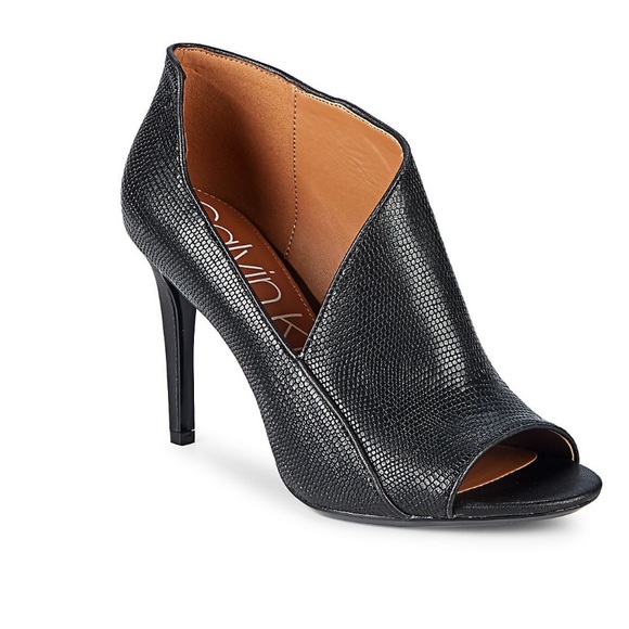 Calvin Klein Shoes - Calvin Klein Natasha leather snakeskin peep toe heel’s stilettos NWT size 10